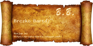 Brczko Bartó névjegykártya